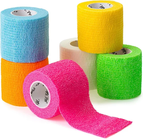 Vista 15 de Mr. Pen - Envoltura de vendaje autoadhesiva, 1 pulgada x 5 yardas, paquete de 24, colorido, elástico cohesivo a granel para deportes, muñeca