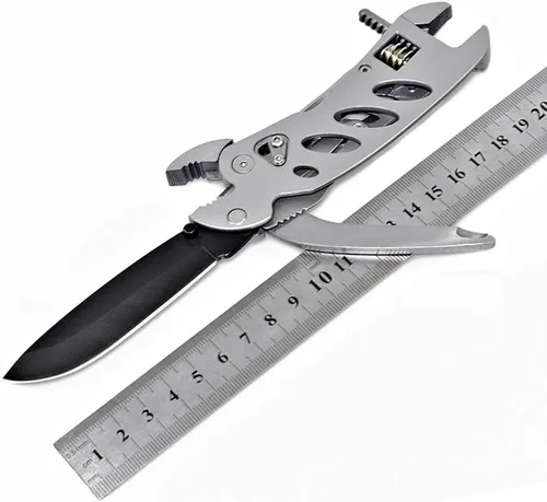 Vista 8 de DOITOOL 1 cuchillo multiherramienta multiusos cuchillo herramienta ajustable con cuchilloalicates cortador de alambre llave inglesadestornillador