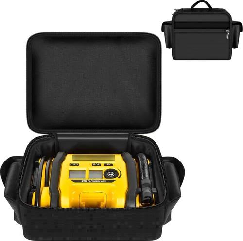 Vista 8 de Funda para compresor de aire compatible con el inflador de neumáticos DEWALT 20V MAX DCC020IB, organizador de almacenamiento de herramientas