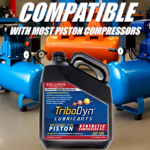 Vista 8 de Aceite de compresor de aire sintético sin detergente de 8,000 horas – TRI-Guard 1100, ISO 100, SAE 30 compresor de pistón – jarra de 1 galón