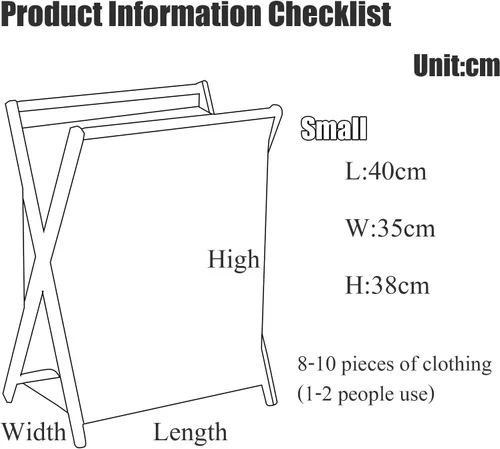 Vista 2 de AVIMYA Cesto para ropa sucia, beige, plegable, portátil, algodón y acero