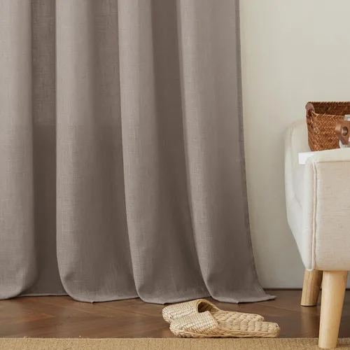 Vista 159 de RYB HOME Cortinas Cortas de Lino con Cenefas Swag - Niveles Semitransparentes para la Parte Superior de Ventanas, Decoración del Hogar con Filtrado