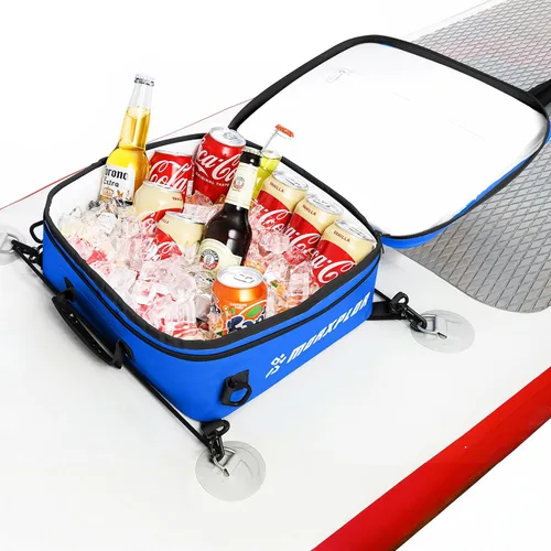 Vista 11 de MORXPLOR Bolsa térmica impermeable de PVC para paddleboard, 12 latas, enfriador aislado suave para paddleboard, camping, kayak