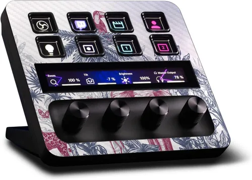Vista 16 de MightySkins - Piel de fibra de carbono compatible con Elgato Stream Deck + – Too Many Roses Acabado de fibra de carbono texturizado protector