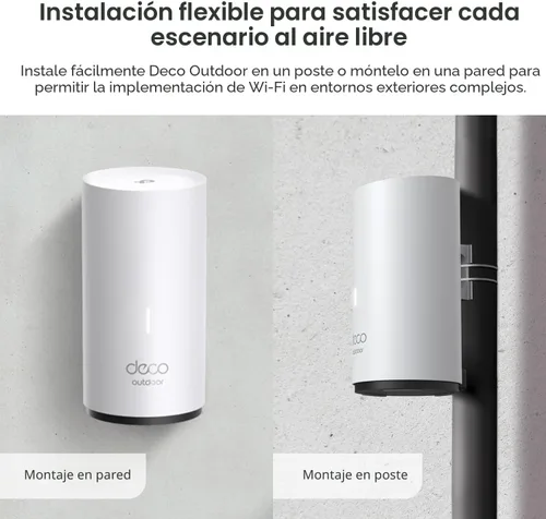 Vista 4 de TP-Link Deco Outdoor Mesh WiFi (X50-Outdoor) - AX3000 Dual Band WiFi 6 Mesh, puertos Gigabit duales, resistente a la intemperie, funciona con malla
