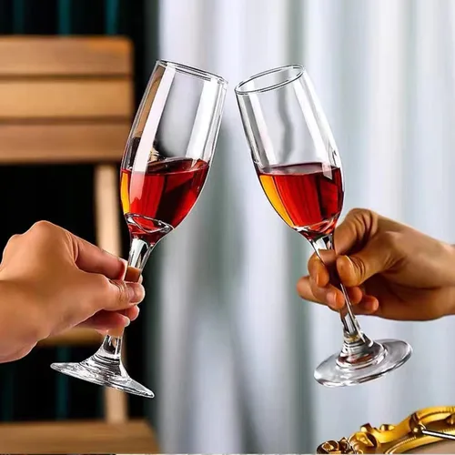 Vista 5 de Copas de champán transparentes de 6 onzas, juego de 14 copas de champán con tallo elegante, copas de vino espumoso para cumpleaños, fiestas, bodas