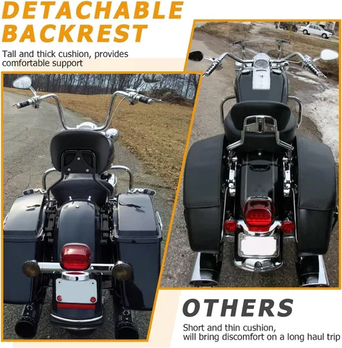 Vista 4 de Dasen Barra de sissy desmontable compatible con Harley Touring, respaldo del pasajero de liberación rápida compatible con Touring Road Glide Street