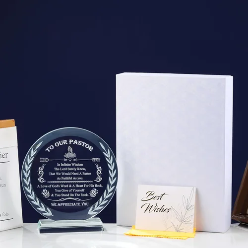 Vista 10 de Qianwei Regalos de agradecimiento para pastor y esposa, placa de cristal con luz LED para mujer, regalo cristiano de cumpleaños para predicador
