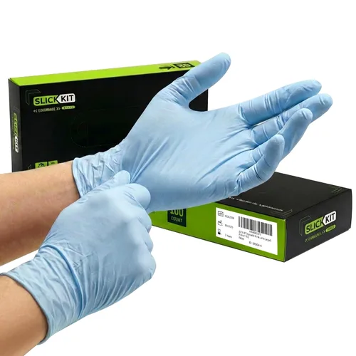 Vista 7 de Guantes desechables de nitrilo para piel sensible, 3.5 mil Azul