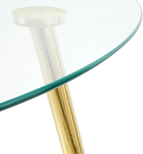 Vista 5 de Modern Simple 47.2" Glass Table, Tempered Glass Metal Material, Gold Plated Legs, Suitable for Restaurant Kitchen (Set of 1)