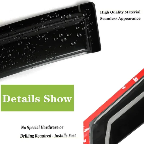 Vista 8 de Viseras de ventana, protectores de lluvia, deflectores de viento laterales, protector de ventilación para Chevrolet Silverado y GMC Sierra 1500