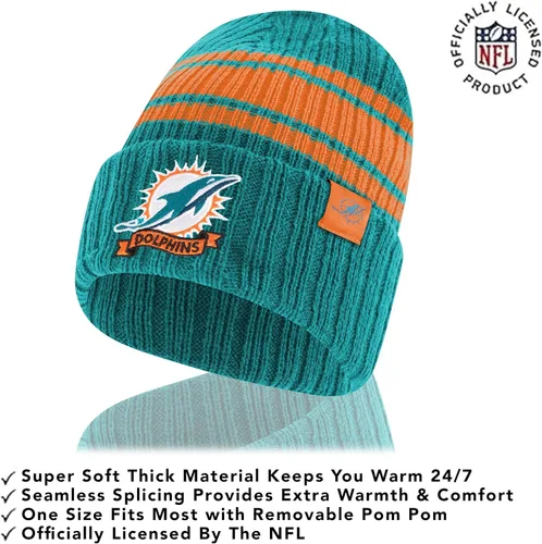 Vista 23 de Ultra Game Adults NFL Official Super Soft Team Stripe Winter Beanie Knit Hat with Extra Warm Touch Screen Gloves