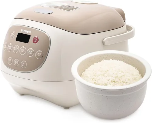 Vista 10 de Joydeem Mini Olla de Arroz Cerámica, 2.5 Tazas de Olla de Arroz sin Cocinar con Recipiente Interior de Cerámica Pura, Saludable y Libre de PFOA