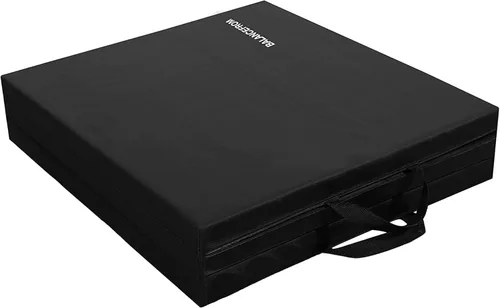 Vista 7 de BalanceFrom - Alfombrilla de gimnasia plegable de 3 paneles de 1,8 m x 0,6 m – Almohadilla de 4 cm de grosor con superficie de vinilo y asas