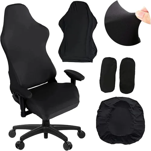 Vista 8 de Fundas para sillas de juegos con fundas para reposabrazos, protector elástico para silla de escritorio de computadora de oficina, tela de poliéster