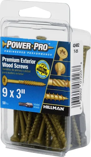 Vista 5 de Power Pro Tornillos de madera para exteriores de alta calidad, tornillos de cubierta multiusos #9 x 3 pulgadas para proyectos al aire libre, broca