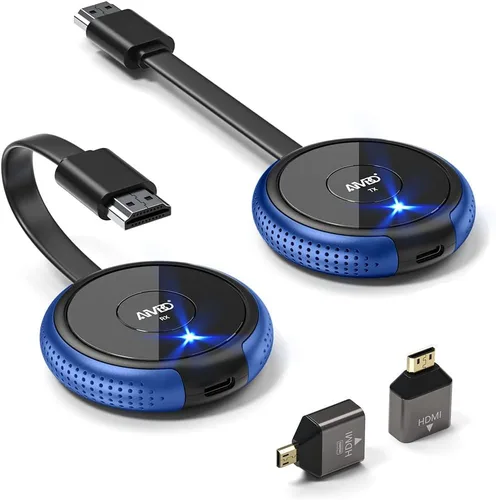 Vista 9 de AIMIBO Kit de transmisor y receptor HDMI inalámbrico 4K, transmisión de video/audio estable de 2.4/5 GHz a monitor, proyector, HDTV, extensor HDMI