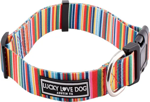 Vista 28 de Lucky Love Dog - Collar de perro ajustable con hebilla de fácil clic para pequeños a grandes, duradero y cómodo para perros machos y hembras, collar
