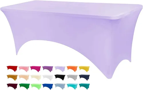 Vista 49 de BDDC - Funda de mesa ajustada de 4 pies, manteles de elastano negros, manteles elásticos lavables y resistentes a las arrugas para eventos, bodas