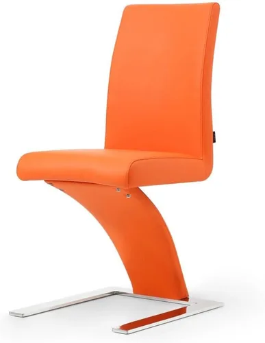 Vista 10 de ZURI Muebles Silla de comedor Mesa moderna en cuero sintético blanco y acero inoxidable