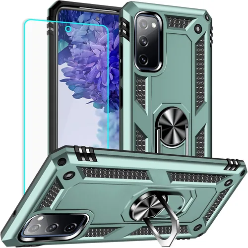 Vista 12 de Yiakeng Funda para Samsung Galaxy S20 FE, funda Galaxy S20 FE 5G con protector de pantalla HD, fundas protectoras de grado militar con anillo