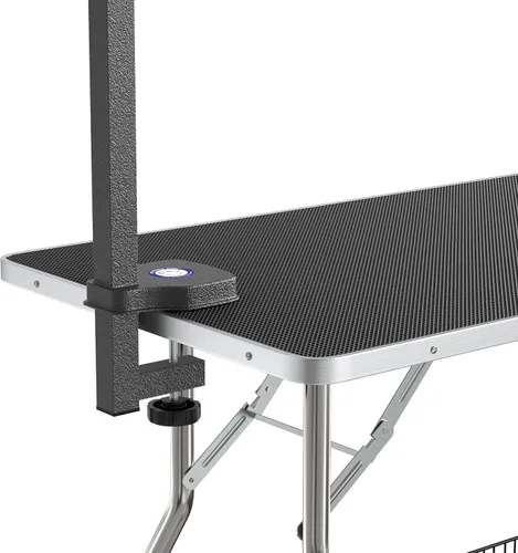 Vista 5 de Flying Pig - Mesa plegable de 38 pulgadas con marco de acero inoxidable resistente, tamaño mediano (38 x 22 pulgadas, negro)