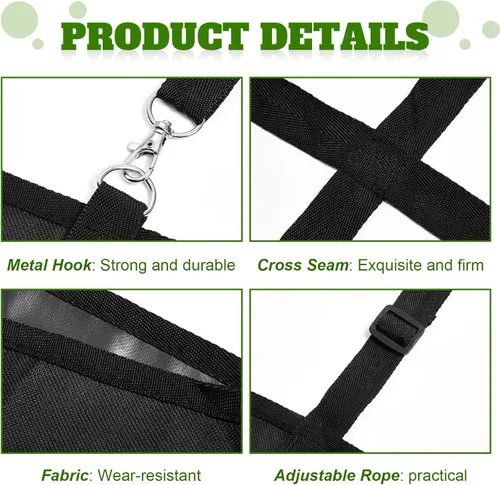 Vista 3 de Tessco for you 1 unids Caja Soporte para ventilador Caballo Stall Classic Fan Bag Hanging Web Holder Nylon Box Bolsa de heno (negro)