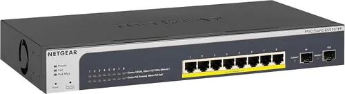 Vista 9 de NETGEAR Switch Inteligente Gigabit Ethernet PoE de 10 puertos (GS110TP) - Gestionado, con 8 x PoE+ @ 55W, 2 x 1G SFP, administración opcional