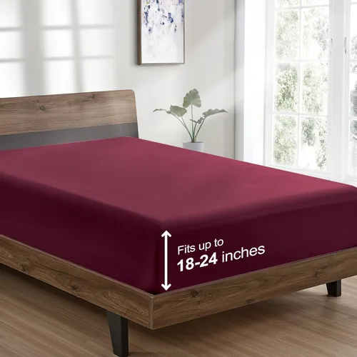 Vista 37 de FreshCulture Sábana bajera ajustable individual – Calidad de hotel – Ultra suave y transpirable – Microfibra cepillada – Bolsillo profundo – Sábana