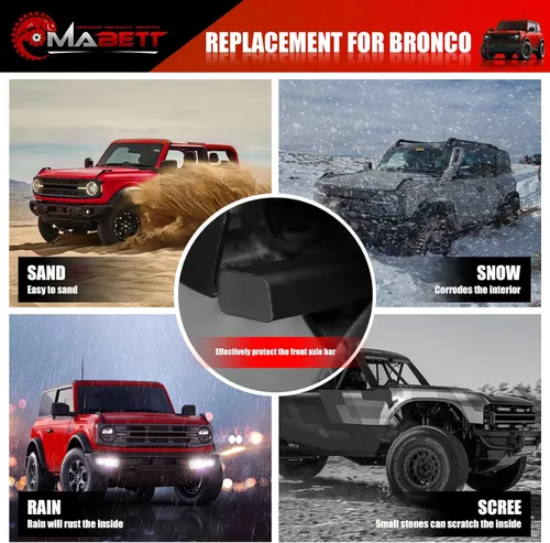 Vista 5 de Mabett Tapas de extremo de barra de choque, tapón de eje delantero para accesorios Ford Bronco 2021 2022 2023 2024 2/4 puertas, protección de tapón