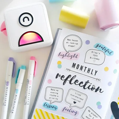 Vista 5 de Poooliprint L1 Impresora de bolsillo sin tinta – Mini teléfono Bluetooth portátil Poooli impresora térmica para iOS + Android impresión de fotos