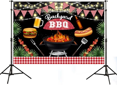 Telón de fondo para barbacoa de 5 x 3 pies para verano, patio, barbacoa, fotografía, picnic, decoración de fiesta al aire libre, fondos de fiesta de