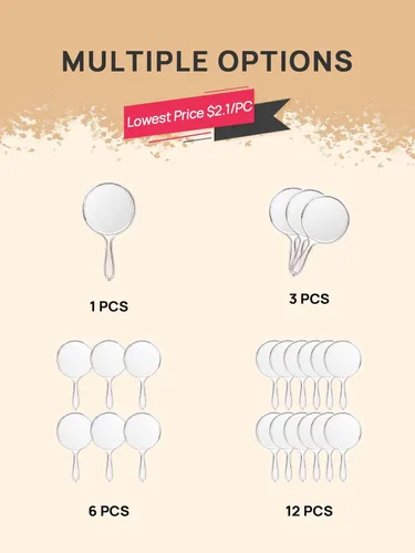 Vista 7 de OMIRO Espejo de mano, espejo de mano de doble cara, espejo de aumento 1X/3X con asa, paquete de 1 (transparente)