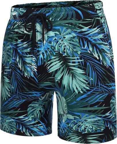 Vista 5 de COOFANDY - Conjunto de camisa hawaiana floreada de manga corta con botones para hombre