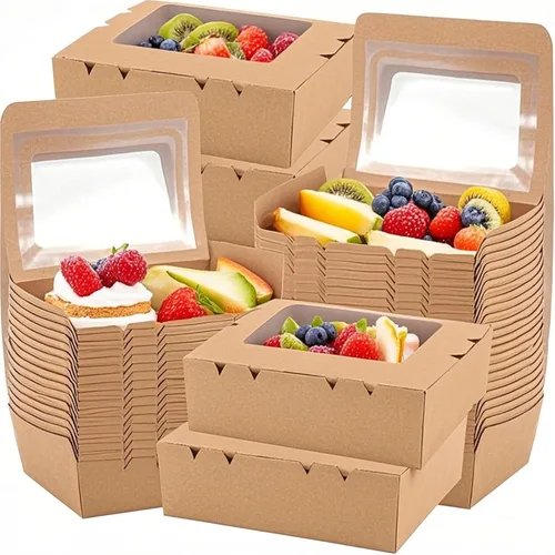 Vista 9 de SEUNMUK 30 cajas de comida marrón kraft de 40 onzas, contenedores desechables de papel kraft para llevar, recipientes de comida para llevar