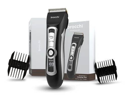Cortex International Brocchi - Herramienta de aseo y recorte, recortadora de barba para hombres, herramienta de aseo eléctrica digital, maquinilla