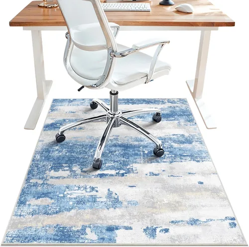 Tapete para silla de oficina para suelo de azulejos de madera dura, tapete abstracto de 36 x 48 pulgadas para silla de oficina en sillas rodantes,