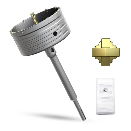 Vista 24 de Sierra de agujero para hormigón de 1-3/8", sierra de agujero para mampostería de 35 mm, con varilla de conexión SDS Plus de 110 mm para perforación