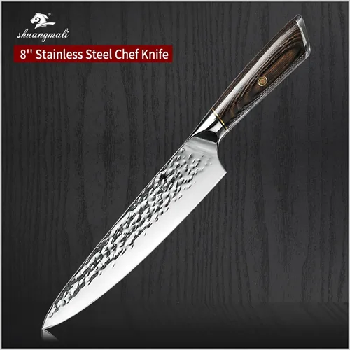 Vista 2 de GOND 8 Inch Chef Kitchen Knife High Carbon Stainless Steel Cooking Tool Slicing Knives Cutting Meat Vegetable Kitchen Knives Sharp Chefs Steak