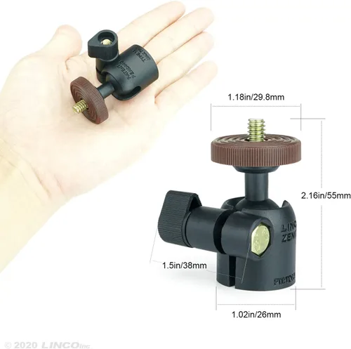 Vista 3 de LINCO Lincostore - Soporte de trípode giratorio de 1/4 pulgadas con cabeza esférica para cámara DSLR, videocámara, soporte de luz A020 para soporte