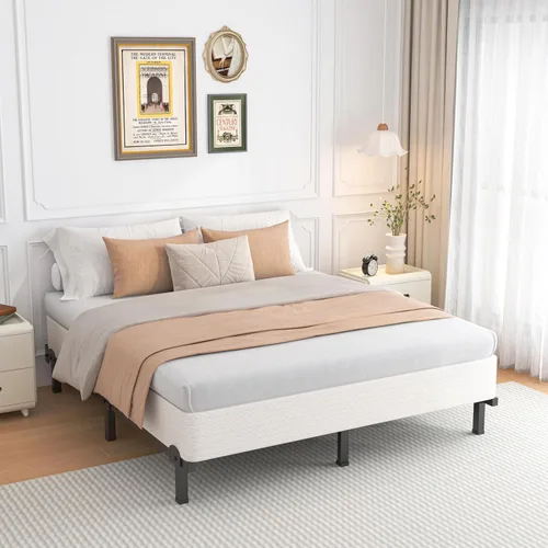 Vista 8 de ROIL Somier metálico de 10 pulgadas tamaño Queen, base de colchón de resortes con cubierta de tela resistente, capacidad máxima de peso de 3500