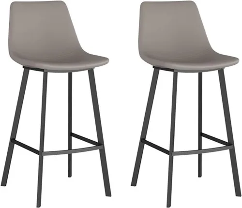 Vista 6 de Juego de 2 taburetes de bar de piel sintética para desayuno, sillas de cocina, taburetes de mostrador, sillas de isla de cocina, taburetes de bar
