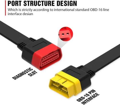 Vista 9 de Cable de extensión OBD2, herramienta profesional de escaneo de diagnóstico automotriz, cable de extensión completo de 16 pines para escáner ODBI