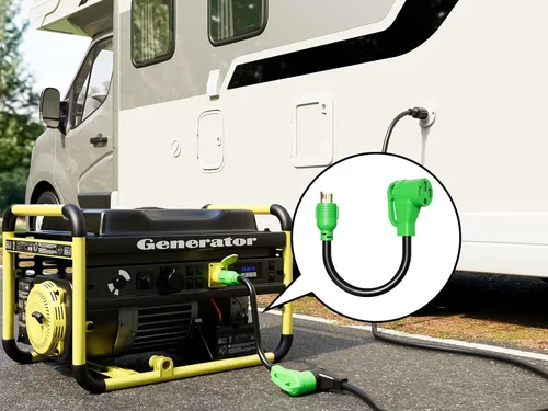 Vista 6 de oviitech NEMA L5-30P a NEMA 14-50R RV Generator Adapter Cable de alimentación, 250V, SJTW 10AWG* 3C, adaptador de conversión de generador macho