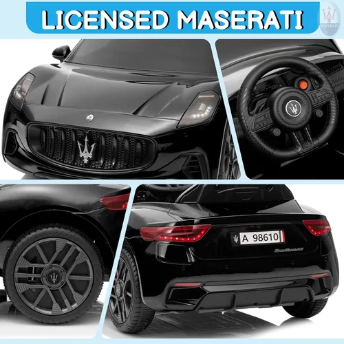 Vista 2 de Winado Maserati - Coche eléctrico con licencia de 12 V para niños pequeños Negro
