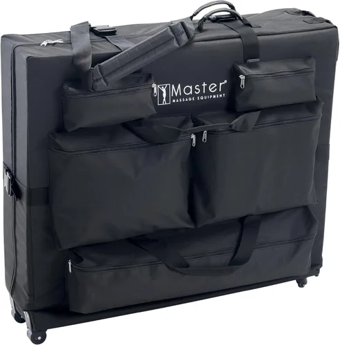 Vista 16 de Master Massage - Mesa de masaje con ruedas, estilo equipaje, funda de transporte de 27 a 32 pulgadas de ancho, mesa de masaje plegable, color negro