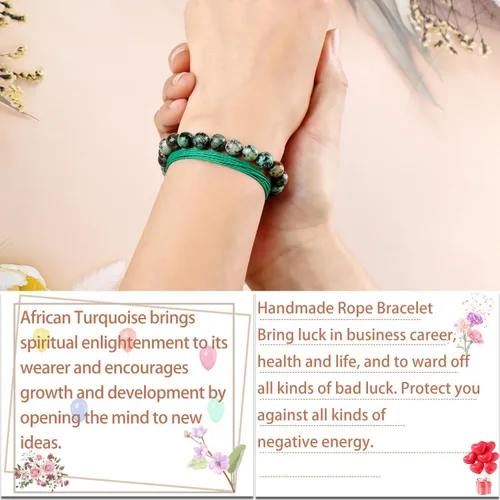 Vista 81 de LPBeads Pulsera de piedra natural hecha a mano de tamaño ajustable