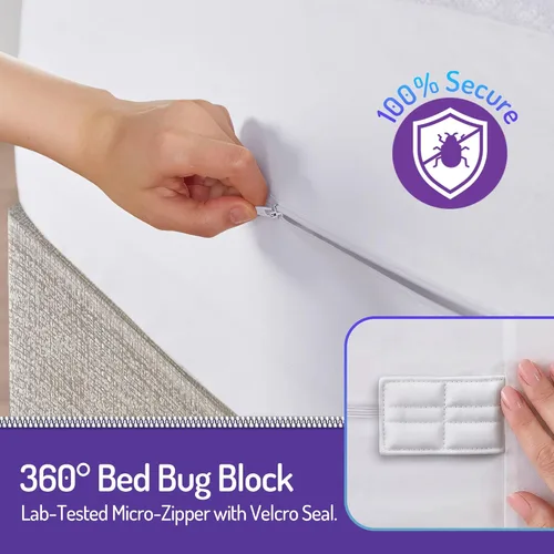 Vista 2 de Degrees of Comfort - Funda para colchón impermeable y transpirable con cierre - Diseño avanzado patentado de cierre con solapa - Tecnología anti