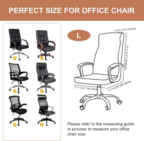 Vista 5 de Eco-Ancheng Funda elástica para silla de oficina, funda universal para silla de computadora, fundas giratorias de escritorio para reposabrazos
