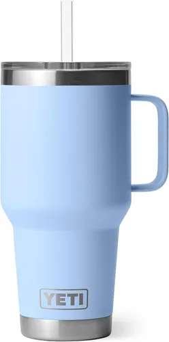 Vista 70 de YETI Rambler - Vaso de 25 onzas con asa y tapa con popote, vaso de viaje para agua, vaso aislado al vacío con asa, acero inoxidable, apicultor